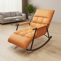 Fauteuil inclinable à bascule en cuir technique résistant à l'usure et à la saleté avec dossier réglable et rangement, vente directe de luxe