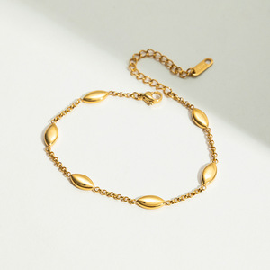 Pulsera de Cadena con Corte Marquesa, Chapada en Oro, Acero Inoxidable, Joyería Unisex, Regalo, Accesorio de Moda - Product Image 4