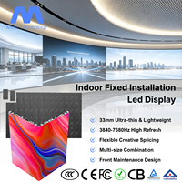 Écran LED d'intérieur ultra-mince MIDA P0.97 P1.25 P1.56 P2.5 P2.6 à maintenance frontale pour centres commerciaux, installation fixe