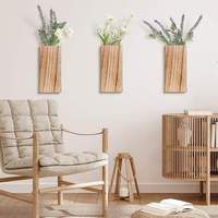 Support de jardinière murale en bois massif 2 pièces personnalisé en usine conception de plateau de pot de fleurs créative pour suspendre les plantes d'intérieur ou le jardin