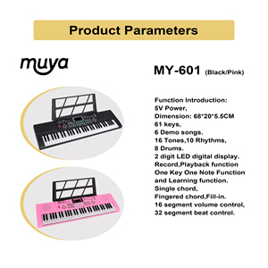 MY MUSIC MY-601 Piano Digital Portátil de 61 Teclas, Teclado Electrónico, Órgano Eléctrico, Instrumentos Musicales de Plástico - Product Image 3