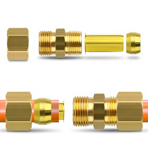 Raccord de compression haute pression en laiton forgé pour tube, 5/16 pouces ID, pour tuyau en plastique ou en cuivre - Product Image 1
