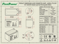 Batería de Almacenamiento de Alta Temperatura FirstPower FP12120T 12V12Ah con Recuperación de Descarga Profunda para Equipos de Monitoreo de Seguridad