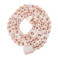 Collier chaîne cubaine en strass dorés pour hommes et femmes, bijoux de déclaration hip-hop glacés