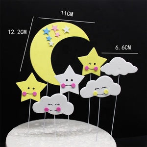 Luna nube estrella sonrisa pastel Topper bebé ducha hornear postre Decoración <span class=keywords><strong>de</strong></span> cumpleaños aniversario suministros niño dulce regalos - Product Image 3