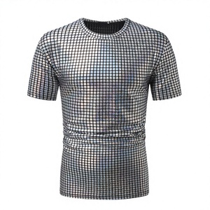 T-shirts vintage unis et respirants pour hommes, col rond, pour la scène et les performances en boîte de nuit (vente en gros) - Product Image 3