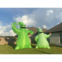 Ballon gonflable géant Zhenmei pour décoration d'Halloween, Oogie Boogie tenant un dés rouge avec ventilateur intégré et installation facile