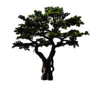 Grand sapin bonsaï artificiel écologique de 3.7m pour l'intérieur et l'extérieur plante décorative verte en fibre de verre et plastique