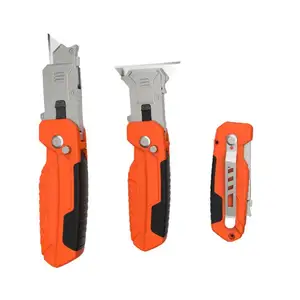 OEM 18mm Wide Blade Metal Economy Plastic Retractable Utility Knife Auto Retractable Safety Cutter Utility Stationery Knife