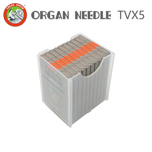 Aguja para máquina de coser Organ Needle Tvx5 160/23 para uso en pespuntes y costuras dobles. - Product Image 2