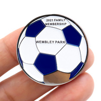Badges de club sportif en métal émaillé plaqué sur mesure, prix d'usine en gros, logo d'équipe de football