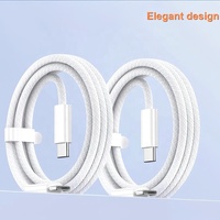 En Stock 1m 2m Câble de Charge USB-C vers USB-C 60W Tressé en Nylon, Cordon USB C vers USB C PD 60W Câble de Charge Rapide Type C