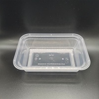 Boîte à lunch jetable en plastique PP micro-ondable, transparente, avec couvercles, fournie par l'usine