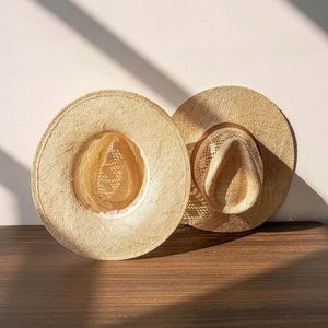 2025 Summer New Arrival Hand Made Hollow Out Wide Brim Fedora <b>Hat</b> Luxury Panama <b>Hat</b> Fashion Sisal Straw <b>Hat</b> - Product Image 2