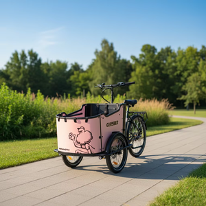 Vélo <span class=keywords><strong>cargo</strong></span> électrique à trois roues de style vintage avec assistance électrique, stock européen - Product Image 6