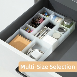 Adjustable <b>Drawer</b> Organizer White Box Kitchen Bathroom Closet Organizer Trays Make up Cosmetics Sundries Divider Holder - Product Image 4