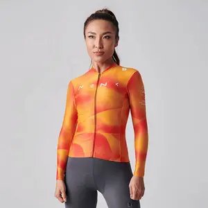 2023 yeni kadın bisiklet jersey tam kollu yüceltilmiş profesyonel özelleştirilmiş bisiklet forması kadınlar uzun kollu bisiklet gömlek
