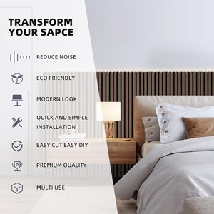 パーソナライズされたカラフルな木製スラット音響パネル装飾音響パネル内部天井壁用防音 - Product Image 2