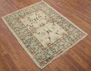 Best Quality Traditional Oushak Turkish Handmade 5x8ft Foyer Carpet Custom Size Available Vegetable Dye Cotton for Home Use - Product Image 3