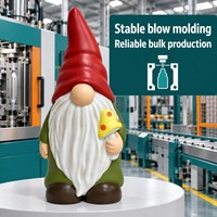Ornement de gnome en plastique durable et écologique, résistant aux UV, pour décoration extérieure, 16 cm de diamètre, 21 cm de hauteur, saisonnier, pour les fêtes
