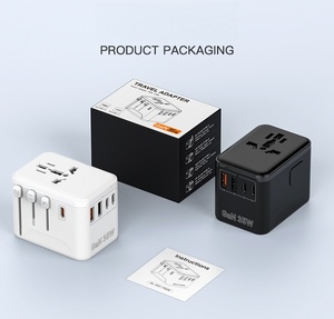 محول سفر عالمي للابتوب بقوة 35 واط، الكل في واحد مع منفذي USB ومنفذي Type-C PD، محولات دولية للمقابس البريطانية والأسترالية والأمريكية والأوروبية، لون أسود - Product Image 3