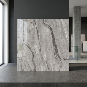 Azulejos Decorativos de Porcelana Marrón Breccia de 600x600 mm, Efecto Mármol Marrón, Brillante, Diseño para Paredes y Pisos - Product Image 3