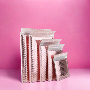 Mẫu miễn phí Logo tùy chỉnh bong bóng bưu phẩm in poly màu Hồng bọc độn gửi thư túi kim loại bong bóng phong bì - Product Image 4