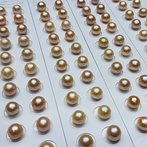 Hạt ngọc trai nước ngọt Edison tròn màu đào 11-12mm, màu tự nhiên, hạt rời, được ghép đôi để làm đồ trang sức - Product Image 2