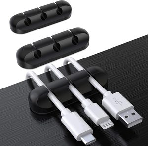 3-pack Supporto Del Cavo Clip di Gestione del Cavo Organizzatore Clip In Silicone Autoadesivo Adesivo per Desktop Cavo di Ricarica USB - Product Image 1