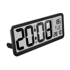Reloj de pared digital inteligente con pantalla LCD grande, color plateado, funciona con pilas - Product Image 1