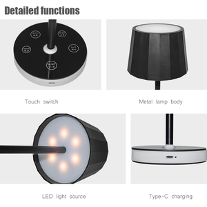 Lüks otel restoran çağrı cihazı kablosuz çağrı sistemi izle uyarısı dokunmatik şarj edilebilir <span class=keywords><strong>Led</strong></span> masa lambası servis garson çağrı lambası - Product Image 5
