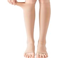 Chaussettes de sport athlétiques respirantes à bout ouvert, personnalisées avec logo OEM, de haute qualité, premium, mignonnes, en jacquard, à compression