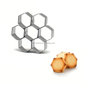 7 khoang hình lục giác <span class=keywords><strong>Cookie</strong></span> <span class=keywords><strong>cutter</strong></span> thép không gỉ Tiny mini hình lục giác khuôn mẫu cho nướng - Product Image 5