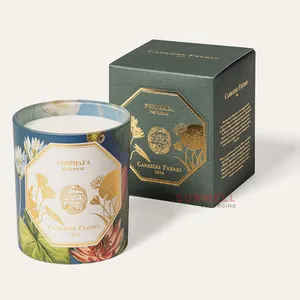 Free Sample Colorful Tuck And Top Small Candle Jar Packaging Premium Gift 8OZ Candle Set Gift Box