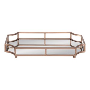 Bandeja de almacenamiento de metal para servir, espejo de hierro rústico de lujo, Rectangular, moderno y decorativo - Product Image 4