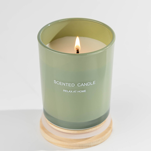 Cổ 8oz 12oz 16oz đầy màu sắc vòng dưới hình dạng Matte Luxury Glass Aura nến lọ có nắp đậy - Product Image 2