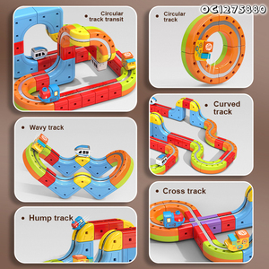 129 pièces DIY B/O Ensemble de circuit de voitures à piles à assembler en gros pour enfants - Product Image 6