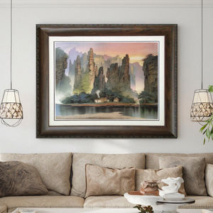 Hecho a mano Original Zhangjiajie <span class=keywords><strong>Avatar</strong></span> moderno río <span class=keywords><strong>paisaje</strong></span> pared arte arenisca pintura con lienzo decoración del hogar ornamento ilustraciones - Product Image 5