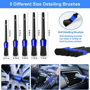 Kit de lavage auto 62'' avec brosse, éponge et manche long, 1 tête de rechange en chenille anti-rayures, <span class=keywords><strong>raclette</strong></span> pour pare-brise et vitres - Product Image 2