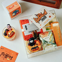 Bougie décorative effrayante pour Halloween, en verre, avec motifs de démon de la récolte, citrouille, squelette, œil et fantôme, pour la table de fête d'Halloween