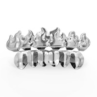Offre Spéciale Écologique Cuivre Hip Hop Flamme Or Dents Grillz Feu dans Votre Bouche Dents Grillz