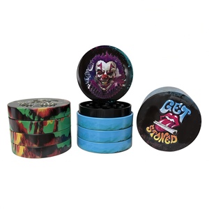 <b>Herb</b> <b>Grinder</b> 63mm Round Zinc Alloy Magnetic Lid Dry <b>Herb</b> <b>Grinder</b> with Colorful Cartoon Design for Smoking Accessories - Product Image 5