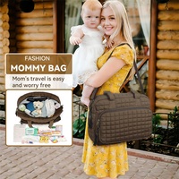 Ensemble de sacs à langer matelassés en nylon avec pochette d'accessoires, grand sac fourre-tout pour couches, sac de maternité pour maman, rangement pour fournitures de bébé en extérieur