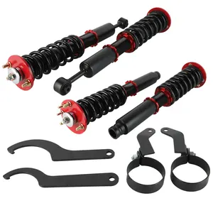 4x Coilover Strut Suspension Spring Shock for 03-07 Honda Accord and for 04-08 Acura TSX COV603-BK-RD