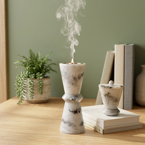 Premium Resin Bakhoor Burner <b>Incense</b> <b>Holder</b> with Lid Arabic Home Fragrance Decorative Tabletop Smoke Burner Stand - Product Image 3