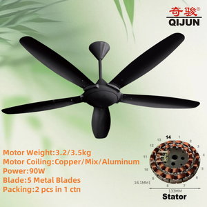 CB CE Ventilador de Techo Estándar con Luz 56 Pulgadas DC Motor Control Remoto Inteligente 5 Aspas Ventilador de Techo con Luz PARA EL Hogar - Product Image 2