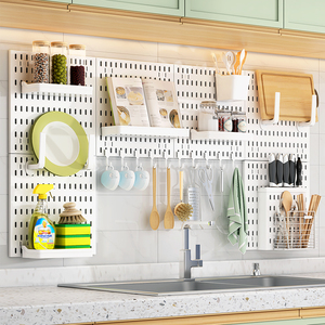 페그 보드 벽 주최자 페그 보드 페그 보드 벽걸이 형 교수형 페그 보드 주최자 마운트 주방 주최자 - Product Image 4