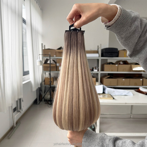 ผมแท้รัสเซียแบบ Double Drawn เกรด 12A น้ำหนัก 100 กรัม ไม่ผสมซิลิโคน สีบลอนด์ Genius Weft ผมแท้ Remy 100% แบบ Virgin Genius Weft สำหรับต่อผม - Product Image 4