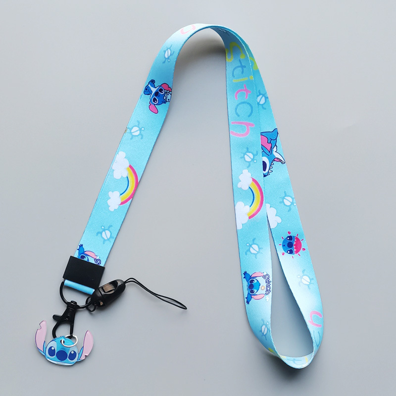 Lovely Cartoon Stitch Lanyards Anti-Lost Card Accessories Lanyard Custom Wholesale Phone Neck Hanging Satin Lanyard Pendant Image 4