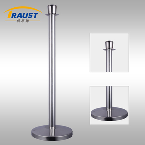 Traust Metal <span class=keywords><strong>Queue</strong></span> Dividers Traffic Gold & Red Velvet Rope Barrier Stanchions Stand Post para gestión de líneas y control de multitudes - Product Image 3